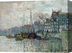 New Amsterdam: Palisades Canvas Prints - View of The Prins Hendrikkade And The Kromme Waal in Amsterdam by Claude Monet