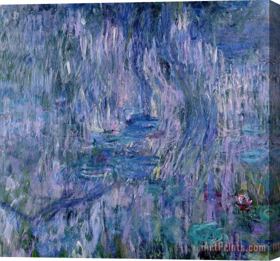 Claude Monet Waterlilies And Reflections Of A Willow Tree Stretched Canvas Painting / Canvas Art