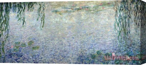 Claude Monet Waterlilies Morning With Weeping Willows Stretched Canvas Painting / Canvas Art