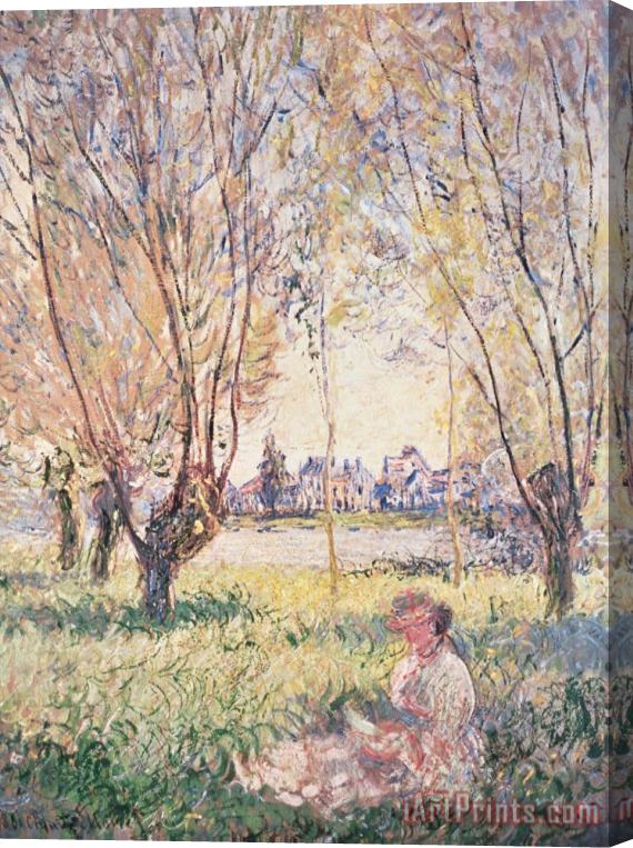 Claude Monet Woman Seated Under The Willows Stretched Canvas Print / Canvas Art