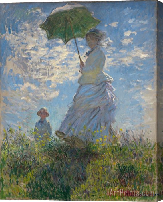 Claude Monet Woman With A Parasol - Madame Monet And Her Son Stretched Canvas Print / Canvas Art