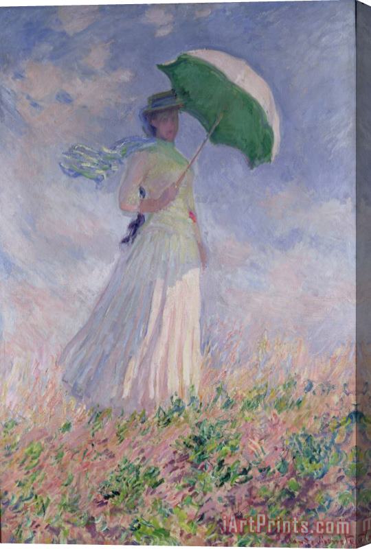 Claude Monet Woman with a Parasol turned to the Right Stretched Canvas Print / Canvas Art