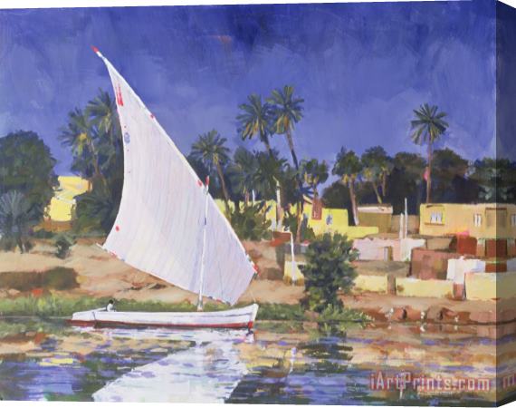 Clive Metcalfe Egypt Blue Stretched Canvas Print / Canvas Art