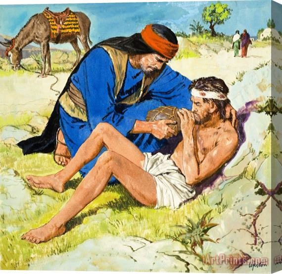 Clive Uptton The Good Samaritan Stretched Canvas Painting / Canvas Art