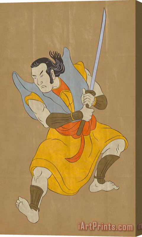 Collection 10 Samurai warrior with katana sword fighting stance Stretched Canvas Painting / Canvas Art