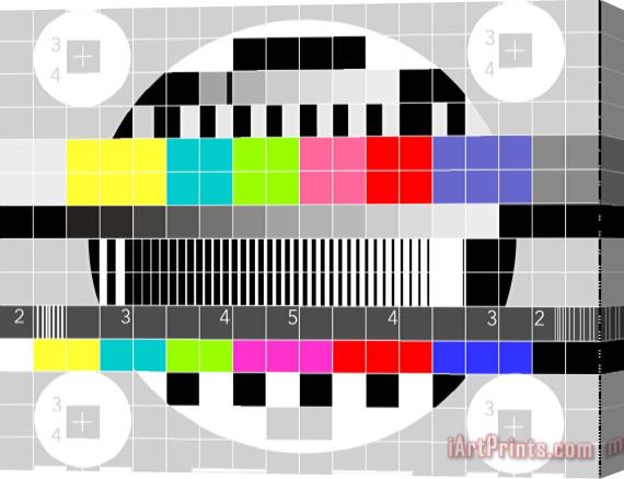Collection 10 TV multicolor signal test pattern Stretched Canvas Print / Canvas Art