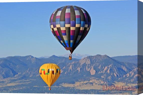 Collection 14 2 Balloons Flying Over the Flatirons Stretched Canvas Print / Canvas Art