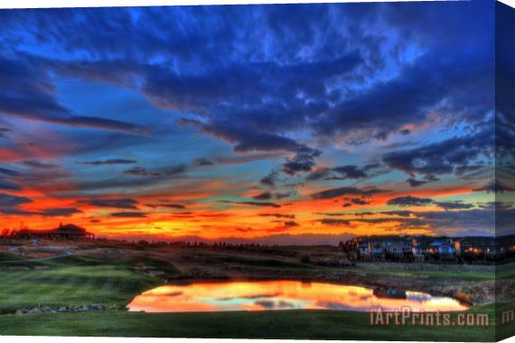 Collection 14 Sunset over The Golf Course Stretched Canvas Print / Canvas Art
