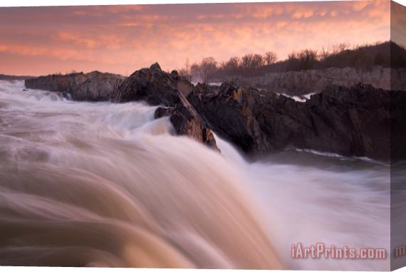 Collection 3 First Light Great Falls Stretched Canvas Painting / Canvas Art