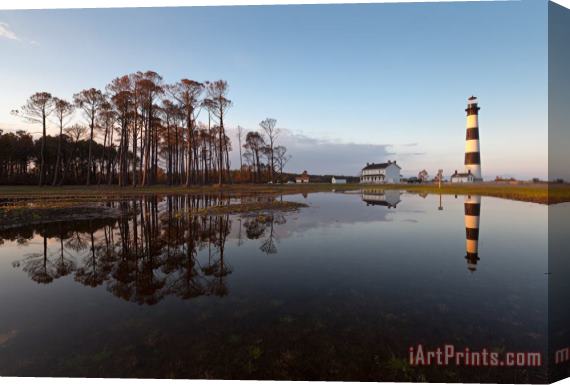 Collection 3 OBX Bodie Island Lighthouse Reflected Stretched Canvas Painting / Canvas Art