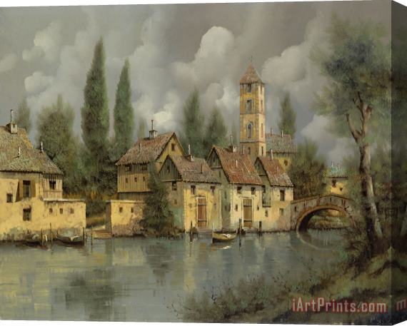 Collection 7 Il Borgo Sul Fiume Stretched Canvas Painting / Canvas Art