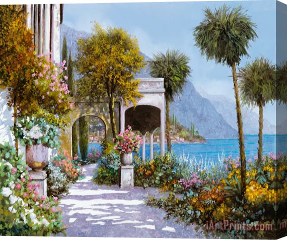 Collection 7 Lake Como-la passeggiata al lago Stretched Canvas Painting / Canvas Art