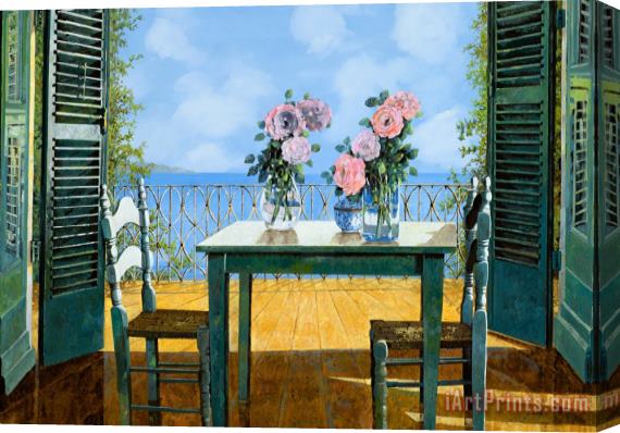 Collection 7 Le Rose E Il Balcone Stretched Canvas Painting / Canvas Art