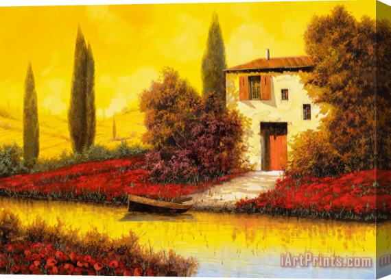 Collection 7 Lungo Il Fiume Tra I Papaveri Stretched Canvas Painting / Canvas Art