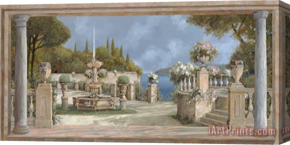Collection 7 villa sul lago di Como Stretched Canvas Print / Canvas Art