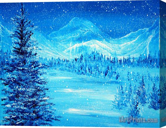 Collection 9 Blue Winter Stretched Canvas Print / Canvas Art