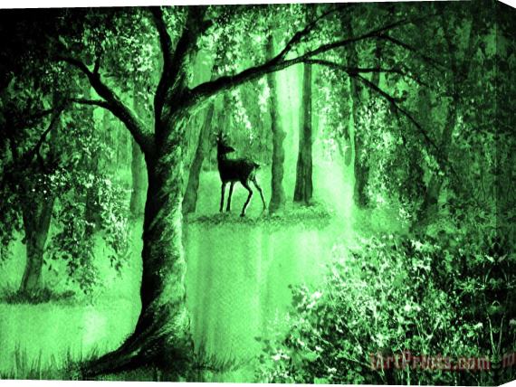 Collection 9 Emerald Forest Stretched Canvas Painting / Canvas Art