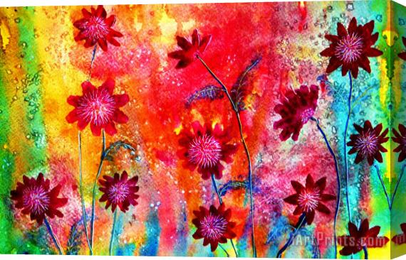 Collection 9 Spring Flowers Stretched Canvas Painting / Canvas Art