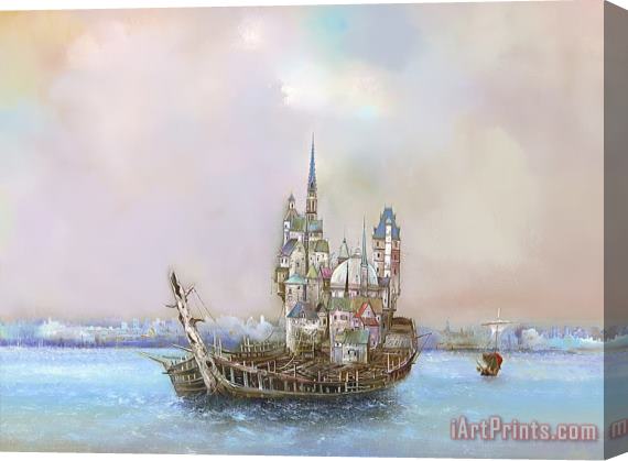 Collection Le Radeau De Lutece by Bernard Louedin Stretched Canvas Print / Canvas Art
