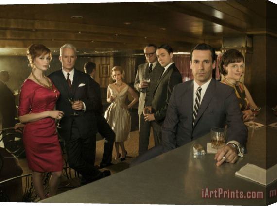 Collection Mad Men Bar Scene Stretched Canvas Print / Canvas Art