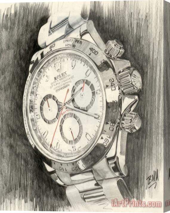 Collection Rolex Daytona Drawing Stretched Canvas Print / Canvas Art