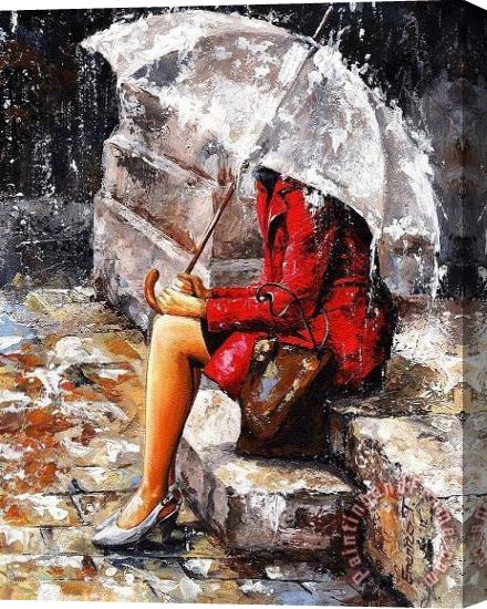 Collection Sentada Bajo La Lluvia Stretched Canvas Painting / Canvas Art