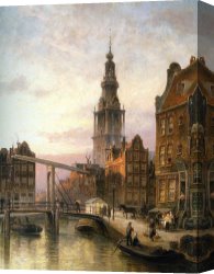 New Amsterdam: Palisades Canvas Prints - The Zuider Kerk at Dusk, Amsterdam by Cornelis Christiaan Dommelshuizen