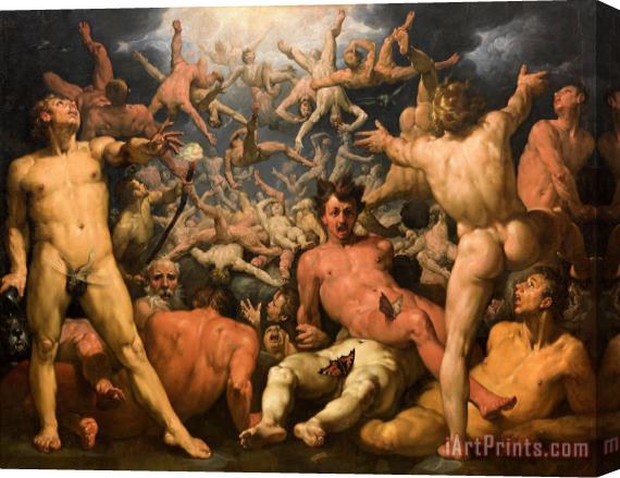 Cornelis Cornelisz. van Haarlem The Fall of The Titans Stretched Canvas Print / Canvas Art