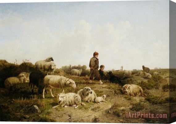 Cornelis Van Leemputten Shepherd Boys with Their Flock Stretched Canvas Painting / Canvas Art