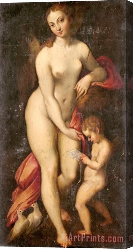 Correggio Venus And Cupid Stretched Canvas Painting / Canvas Art