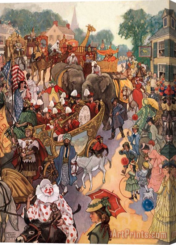 Corwin Knapp Linsom Circus Parade Stretched Canvas Print / Canvas Art