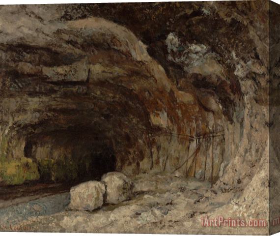 Courbet, Gustave Grotto of Sarrazine Near Nans Sous Sainte Anne Stretched Canvas Print / Canvas Art