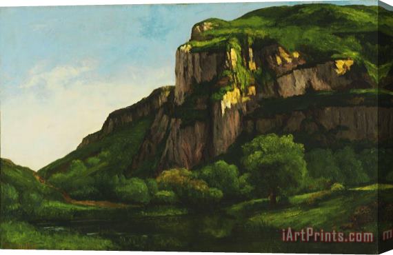 Courbet, Gustave Rocks at Mouthier Stretched Canvas Print / Canvas Art