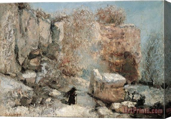 Courbet, Gustave Snow Effect in a Quarry Stretched Canvas Print / Canvas Art