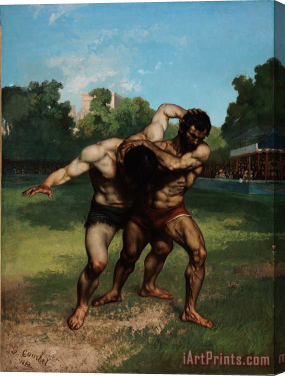 Courbet, Gustave The Wrestlers Stretched Canvas Print / Canvas Art