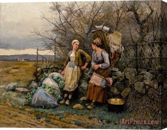 Daniel Ridgway Knight A Halt, Maidens Waiting Stretched Canvas Painting / Canvas Art