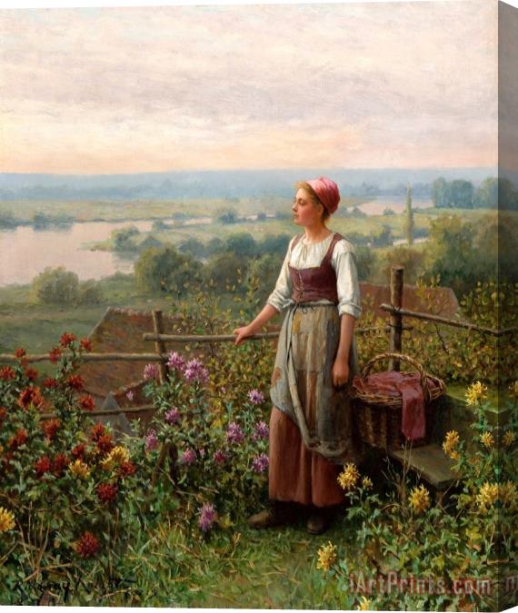 Daniel Ridgway Knight Evening at Chantemesle Stretched Canvas Painting / Canvas Art