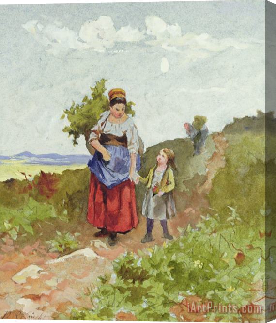 Daniel Ridgway Knight French Peasants on a Path Stretched Canvas Print / Canvas Art
