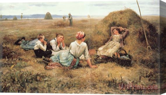 Daniel Ridgway Knight The Harvesters Resting Stretched Canvas Painting / Canvas Art