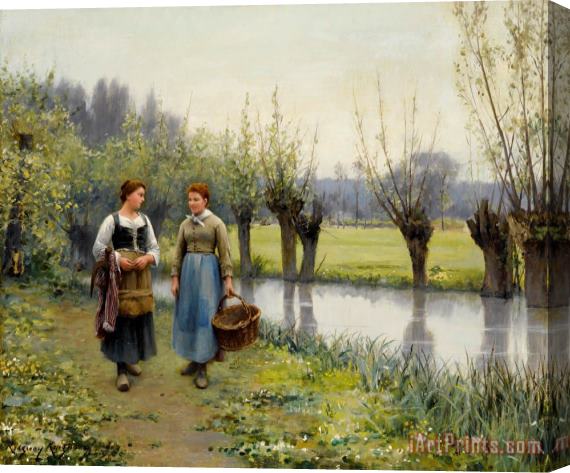 Daniel Ridgway Knight The Meadows in May Stretched Canvas Print / Canvas Art