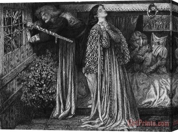 Dante Gabriel Rossetti Sir Launcelot in The Queen's Chamber Stretched Canvas Print / Canvas Art