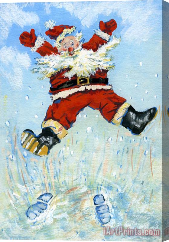 David Cooke Happy Santa Stretched Canvas Print / Canvas Art
