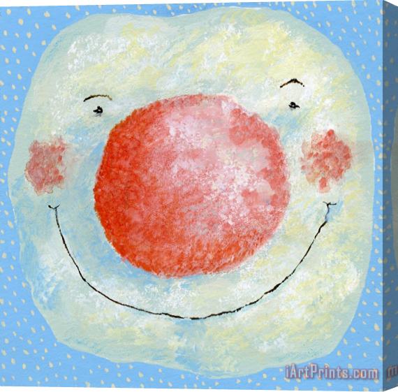 David Cooke Smiling Snowman Stretched Canvas Painting / Canvas Art