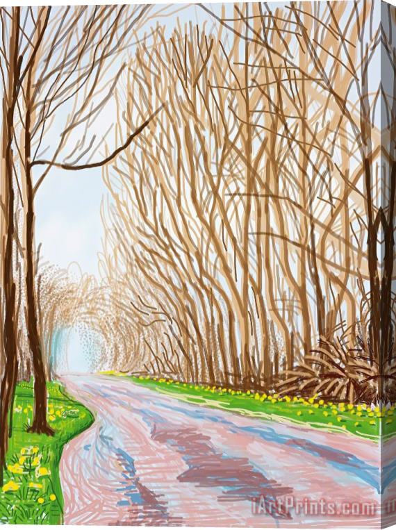 David Hockney 1 April, From The Arrival of Spring in Woldgate, East Yorkshire in 2011 (twenty Eleven), 2011 Stretched Canvas Painting / Canvas Art