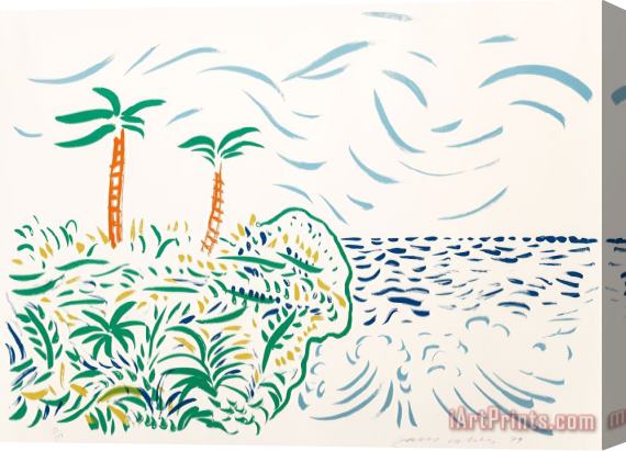 David Hockney Bora Bora, 1980 Stretched Canvas Painting / Canvas Art
