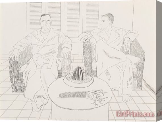 David Hockney Christopher Ischewood And Don Bacardy, 1976 Stretched Canvas Print / Canvas Art