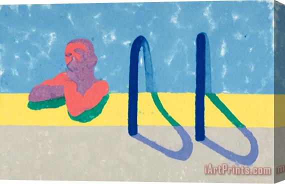 David Hockney Gregory in The Pool E (paper Pool 4), 1978 Stretched Canvas Print / Canvas Art