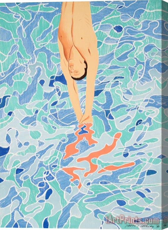 David Hockney Olympische Spiele Muenchen 1972 (diver), 1972 Stretched Canvas Print / Canvas Art