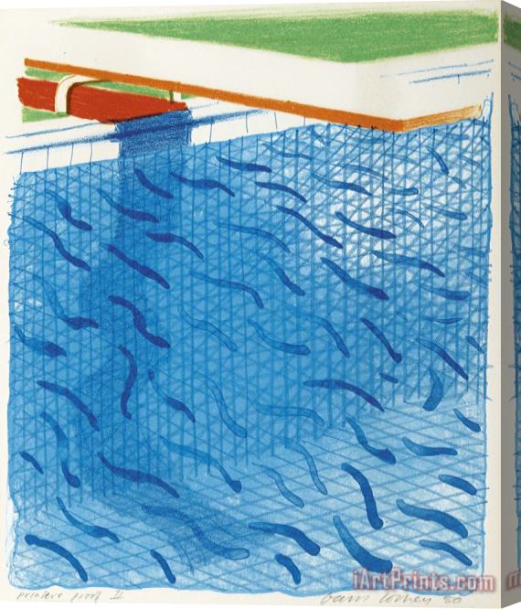 David Hockney Pool Made of Paper And Blue Ink for Book, 1980 Stretched Canvas Print / Canvas Art