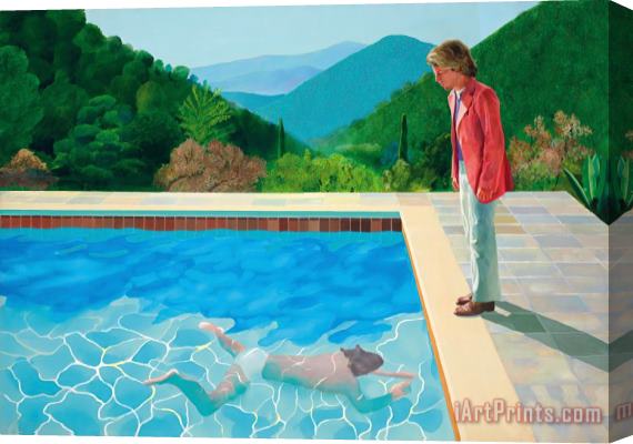 David Hockney Portrait of an Artist Pool with Two Figures Stretched Canvas Painting / Canvas Art